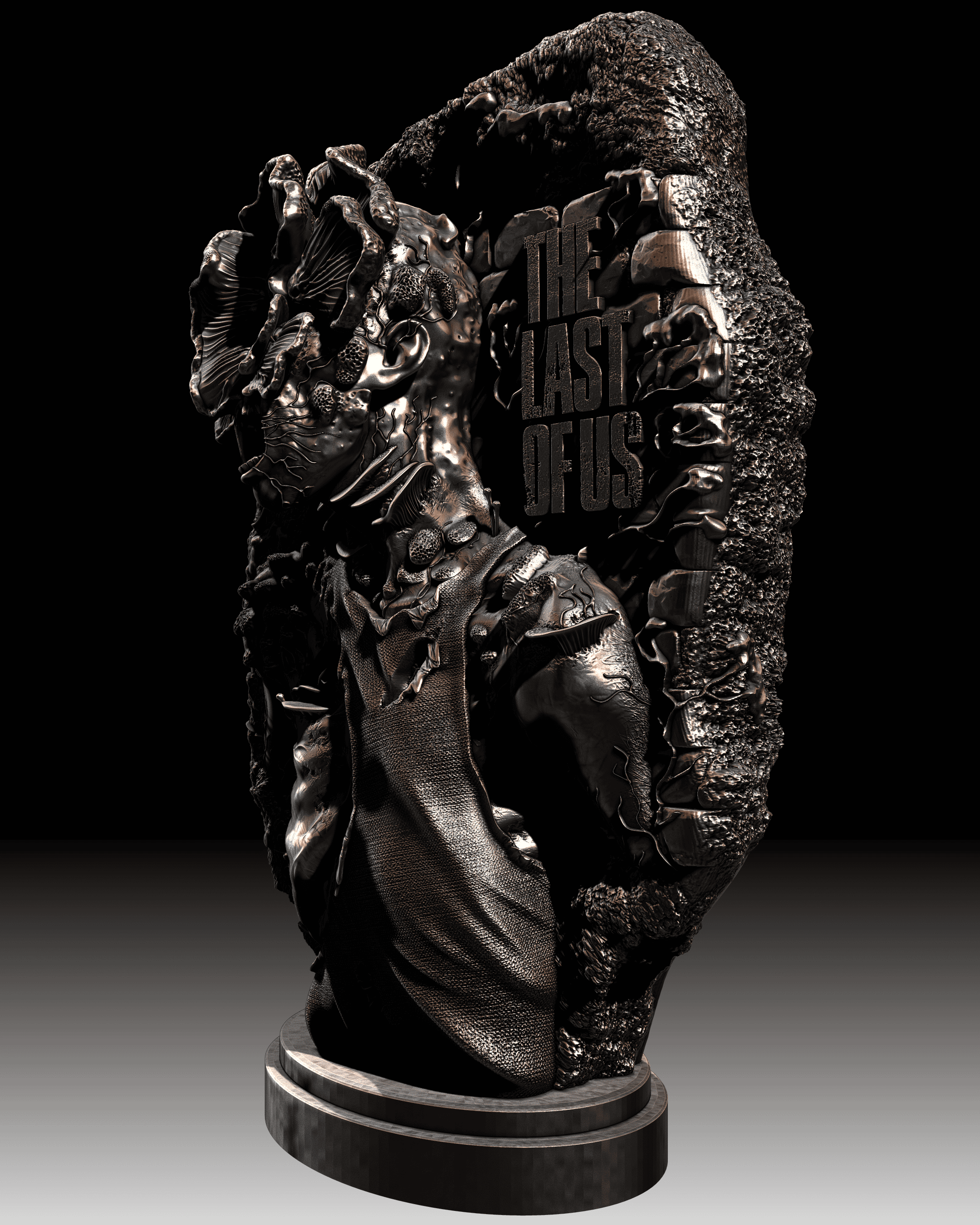 Detailed bust sculpture from 'The Last of Us'.